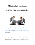 Cách giải quyết mâu thuẫn trong doanh nghiệp