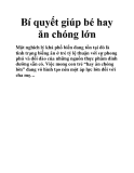 Bí quyết giúp bé hay ăn chóng lớn