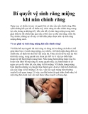 Bí quyết vệ sinh răng miệng khi nắn chỉnh răng