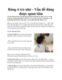 Bỏng ở trẻ nhỏ - Vấn đề đáng được quan tâm