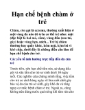 Hạn chế bệnh chàm ở trẻ
