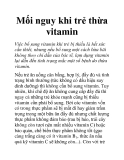 Mối nguy khi trẻ thừa vitamin