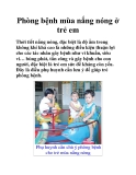 Phòng bệnh mùa nắng nóng ở trẻ em