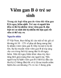 Viêm gan B ở trẻ sơ sinh