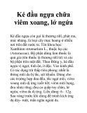 Ké đầu ngựa chữa viêm xoang, lở ngứa