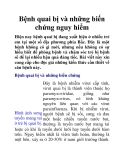 Bệnh quai bị và những biến chứng nguy hiểm