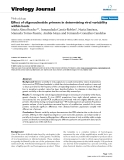 Báo cáo sinh học: " Effect of oligonucleotide primers in determining viral variability within hosts"