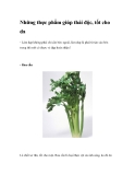 Những thực phẩm giúp thải độc, tốt cho da