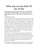 Ðiểm mặt các loại thuốc dễ gây dị ứng