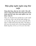 Đậu giúp ngăn ngừa ung thư ruột