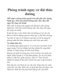 Phòng tránh nguy cơ đái tháo đường