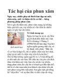 Tác hại của phun xăm