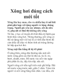 Xông hơi đúng cách mới tốt