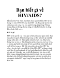 Bạn biết gì về HIV/AIDS?