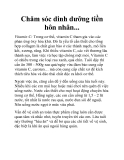 Chăm sóc dinh dưỡng tiền hôn nhân...