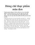 Đừng chê thực phẩm màu đen