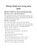 Phòng bệnh hen trong mùa lạnh