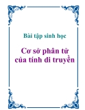 Bài tập sinh học: Cơ sở phân tử của tính di truyền