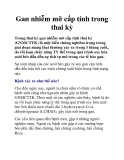 Gan nhiễm mỡ cấp tính trong thai kỳ