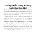 Chế ngự biến chứng do dùng thuốc tâm thần kinh