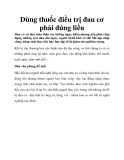 Dùng thuốc điều trị đau cơ phải đúng liều