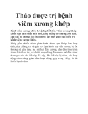 Thảo dược trị bệnh viêm xương khớp