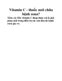 Vitamin C - thuốc mới chữa bệnh zona?