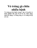 Vỏ trứng gà chữa nhiều bệnh