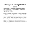 10 công thức làm đẹp từ thiên nhiên