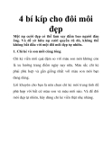4 bí kíp cho đôi môi đẹp