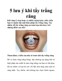 5 lưu ý khi tẩy trắng răng