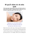 Bí quyết chăm sóc da mùa lạnh