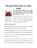 Bí quyết khỏe hơn vào mùa nóng