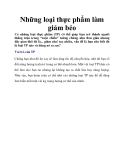 Những loại thực phẩm làm giảm béo