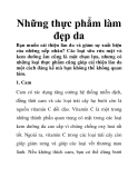 Những thực phẩm làm đẹp da