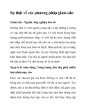 Sự thật về các phương pháp giảm cân