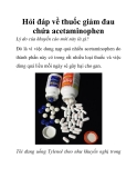 Hỏi đáp về thuốc giảm đau chứa acetaminophen