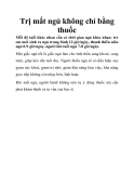 Trị mất ngủ không chỉ bằng thuốc