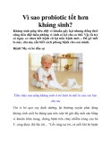 Vì sao probiotic tốt hơn kháng sinh?