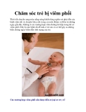 Chăm sóc trẻ bị viêm phổi