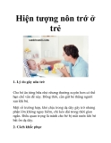 Hiện tượng nôn trớ ở trẻ