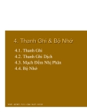 Kiến trúc máy tính-Phần 4: Thanh ghi và bộ nhớ