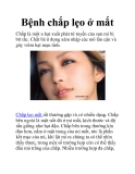 Bệnh chắp lẹo ở mắt