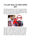 Các giai đoạn của bệnh nhiễm HIV