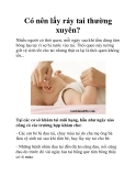 Có nên lấy ráy tai thường xuyên?