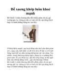Để xuơng khớp luôn khoẻ mạnh