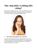 Mọc răng khôn và những biến chứng?