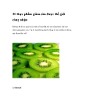 21 thực phẩm giảm cân đã được thế giới công nhận