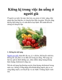 Kiêng kị trong việc ăn uống ở người già