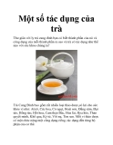 Một số tác dụng của trà